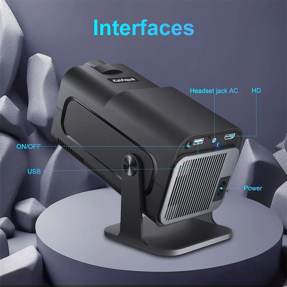 KaiAqua 4K Android 11 Projector Native 1080P 390ANSI HY320 Dual Wifi6 BT5.0 1920*1080P Cinema portable Projetor upgrated FY300