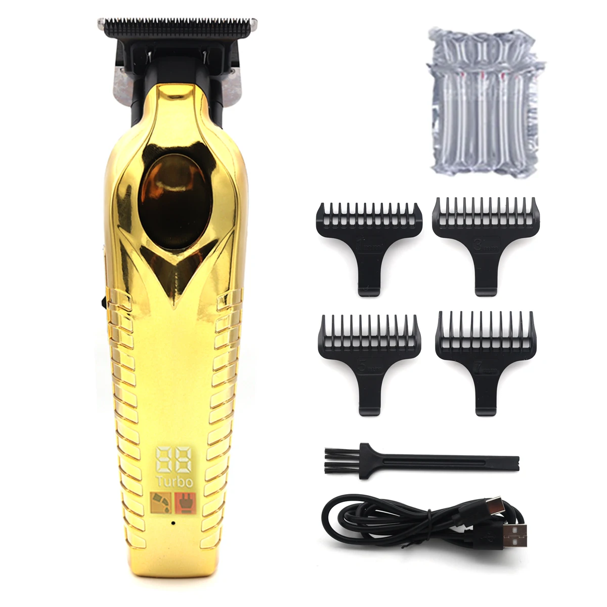Hair Trimmer for Men Zero Gapped DLC TBlade Oil Head LED Display Low Noise Cordless Professional Hair Clipper Finishing Machine