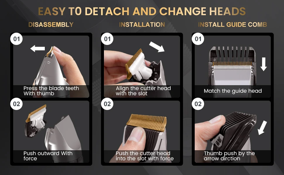 Sejoy Hair Clippers for Men Professional Cordless Barber Clippers for Hair Cutting Machine Grooming Rechargeable Beard Trimmer
