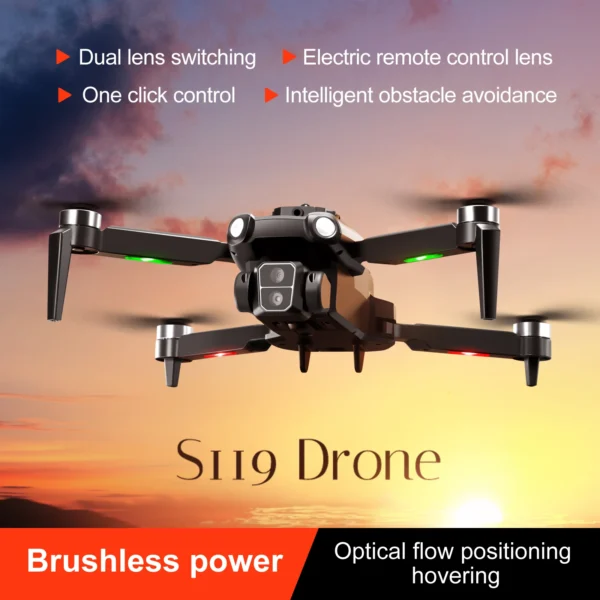 KBDFA Professional S119 Drone 8K With Dual Camera 5G WIFI Smart Obstacle Avoidance FPV Brushless Motor RC Quadcopter Mini Dron