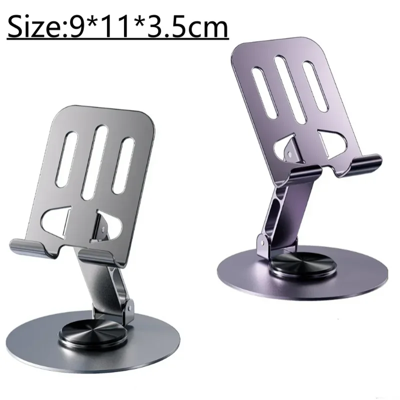 720 Rotate Aluminum Alloy Portable Tablet Holder For iPad Adjustable Flexible Folding Lazy Desktop Live Mobile Phone Stand Mount
