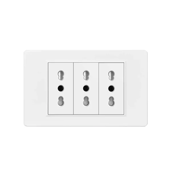 Italy Chile  Standard Outlet with USB Smart Type-c 20W Fast Charging, Dual USB Wall Socket Chile Plug Plastic Panel Light Switch