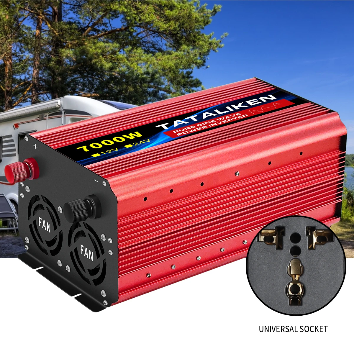 Pure Sine Wave Inverter 1000W-4000W DC 12V/24V to AC 220V 50hz Power Inverter Charger  Adapter Universal Socket