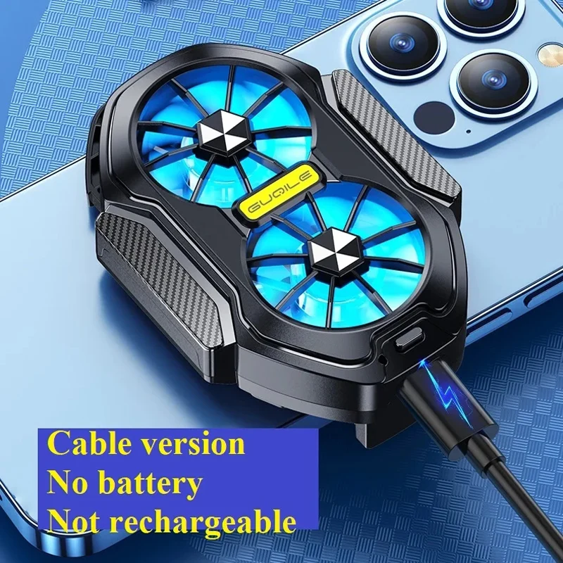 FS01 Dual Fan  Mobile Phone Cooler Long Lasting Stronger Cooling  Air Cooling Rechargeable Portable Type-C for IOS Android Game