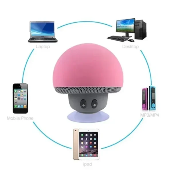 XIKCU Bluetooth Mushroom Speaker Waterproof Can Be Used as a Mobile Phone Holder Suitable for Family Parties and Small Parties