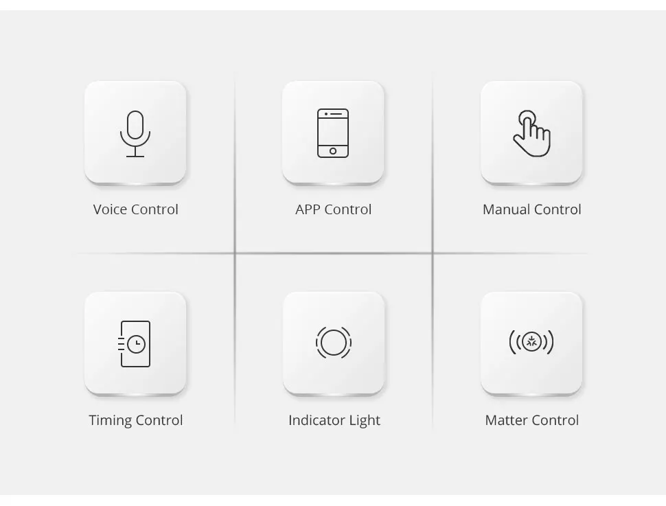 Zemismart Matter WiFi 1 2 3 4 6 Gangs Smart Wall Light Switch Neutral Required with Big Button SmartThings App Homekit Control