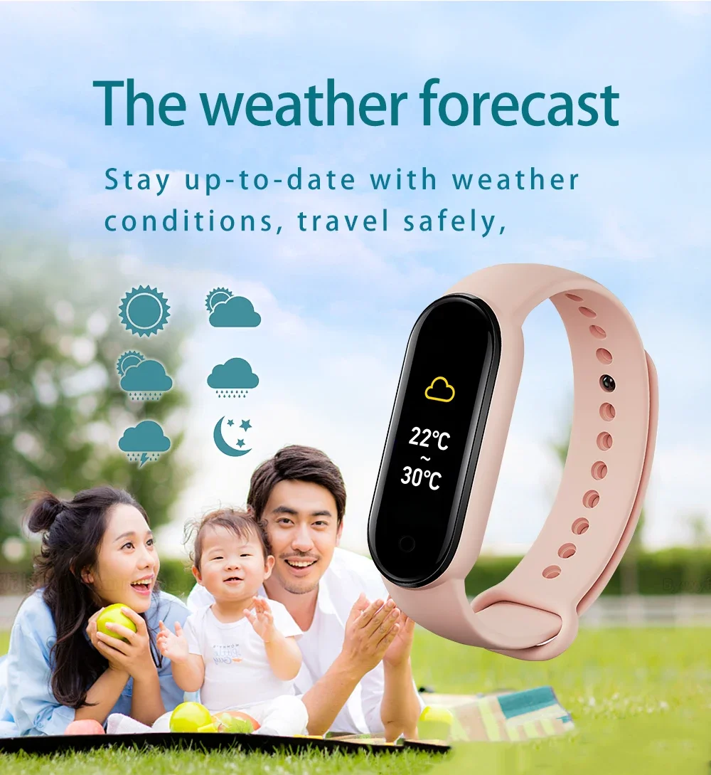 M7 Smart Band Watch Silicone Heart Rate Smart Band Varied Dials Fitness Tracker Blood Pressure Sport Bracelet For Mi Band 7