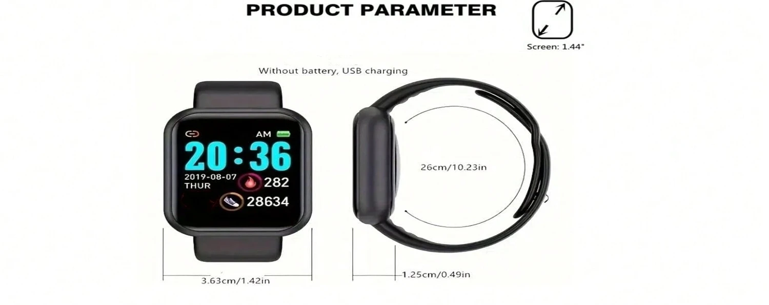 Fashion Smart Watches Sport Men Fitness Woman Smartwatch SMS Social APP Message Reminder Music Playback Alarm Clock Bracelet D13