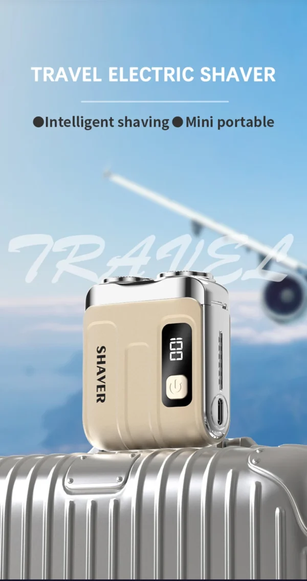 Travel Electric Shaver For Men Double Floating Magnetic Blade Head Portable Beard Knife Rechargeable MINI Rotary Electric Razor