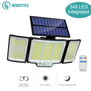 Sd8672d0d088747b79ff1ab8b0073945c4.webp Solar Light Outdoor 328/348 LED Integrated Super Bright Motion Sensor Strong Power IP65 Waterproof 3 Working Modes Garden Wall