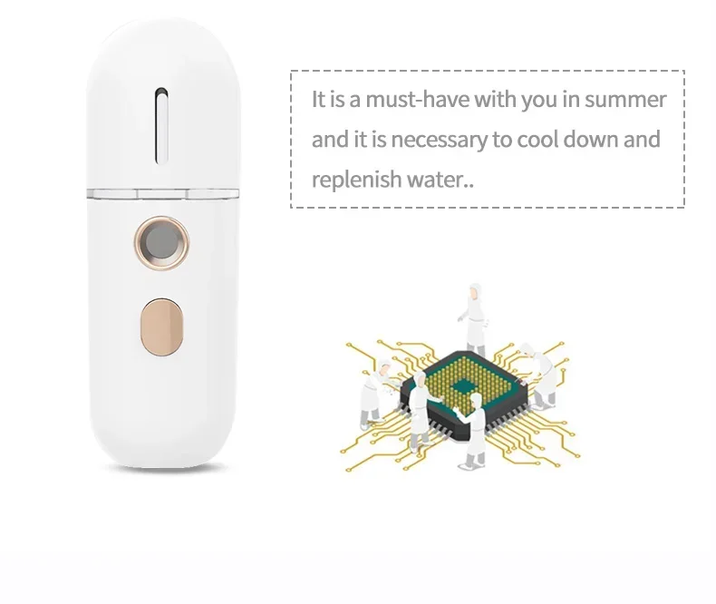 1PC Mini Portable Humidifier Nano Mister Facial Steamer Device Beauty Spray Hydrating Apparatus Cold Spray ApparatusRechargeable