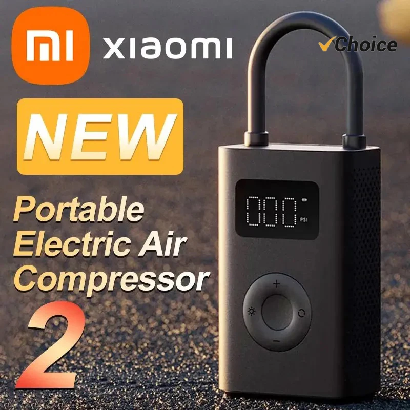 Sd8bcbe2bf1d54184ba6a764d49f1d1d1n.webp Xiaomi Mijia Air Pump 2 25%Speed Boost Mini Portable Electric Air Compressor Treasure 150PSI Type-C LED Multitool Inflator Xiomi