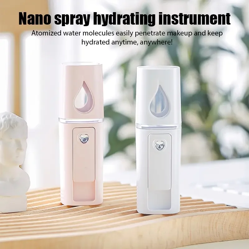 Facial Nano Mist Sprayer Mini Portable Facial Steamer Rechargeable Handy Face Humidifier Face Moisturizing Skin Care Machine