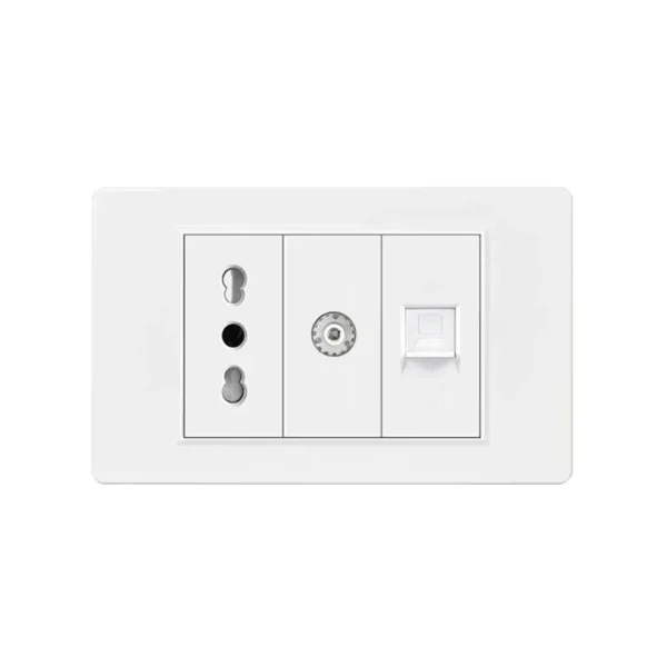 Italy Chile  Standard Outlet with USB Smart Type-c 20W Fast Charging, Dual USB Wall Socket Chile Plug Plastic Panel Light Switch