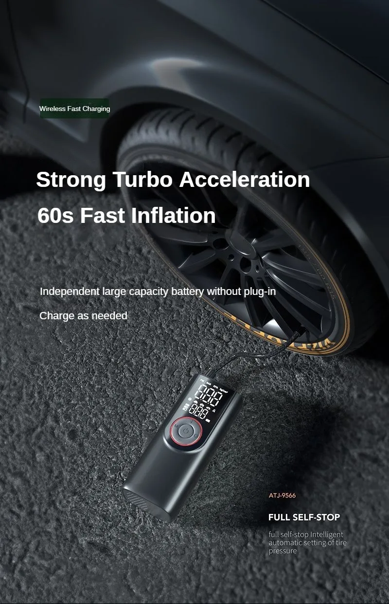 Wireless Tire Inflator Pump 6000mAh Electric Portable Car Air Compressor Fast Inflate Air Pump for Moto Bike Car Tyre Balls