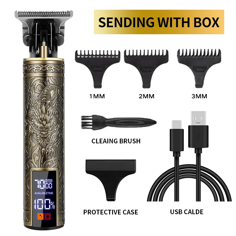 Powerful Professiona Electric Wireless Man Hairdresser Men Barber Shop Groin Beard Repairer Mustache Facial Hair Trimmer Clipper