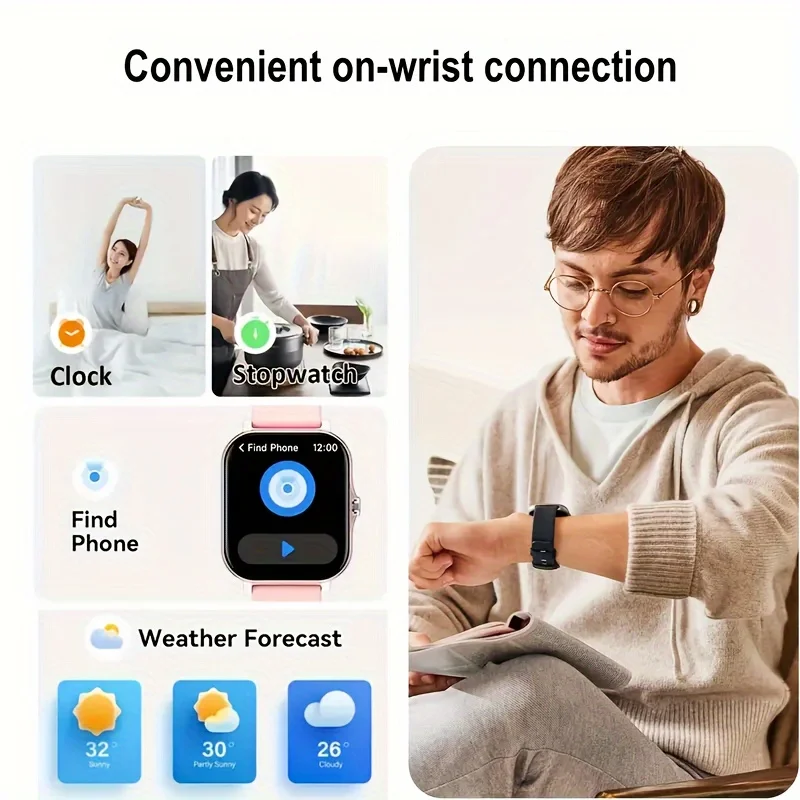 LAXASFIT New Smart Watch Multiple Sports Mode Sleep Monitor Find Phone Bluetooth Call Smart Watch Men Women Gift