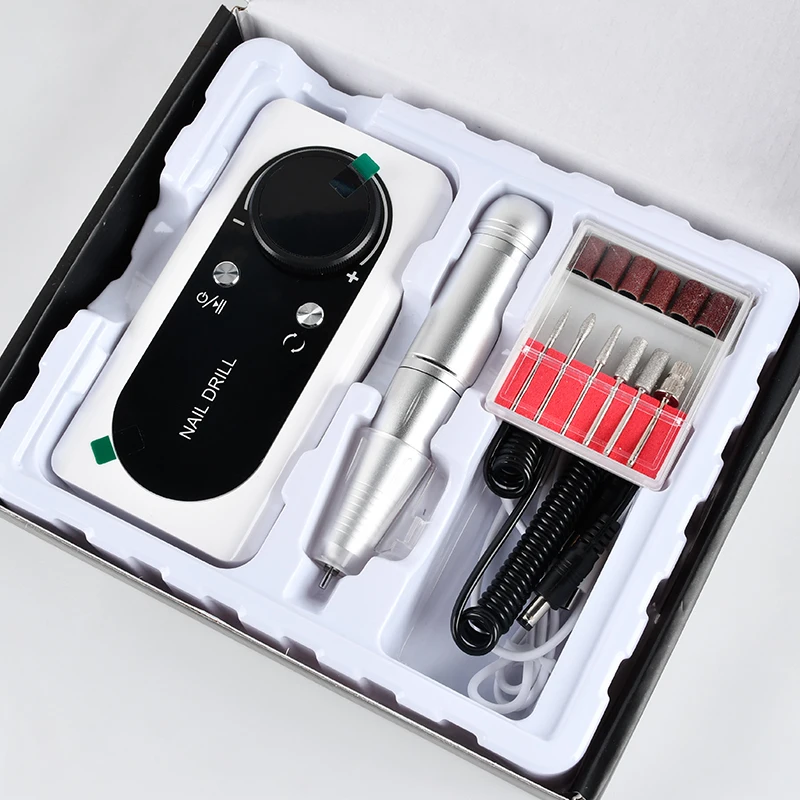Professional Electric Nail Drill Kit Portable Nail Drill Machine Rechargeable Low Noise Nail Sander File For Manicure Salon Tool