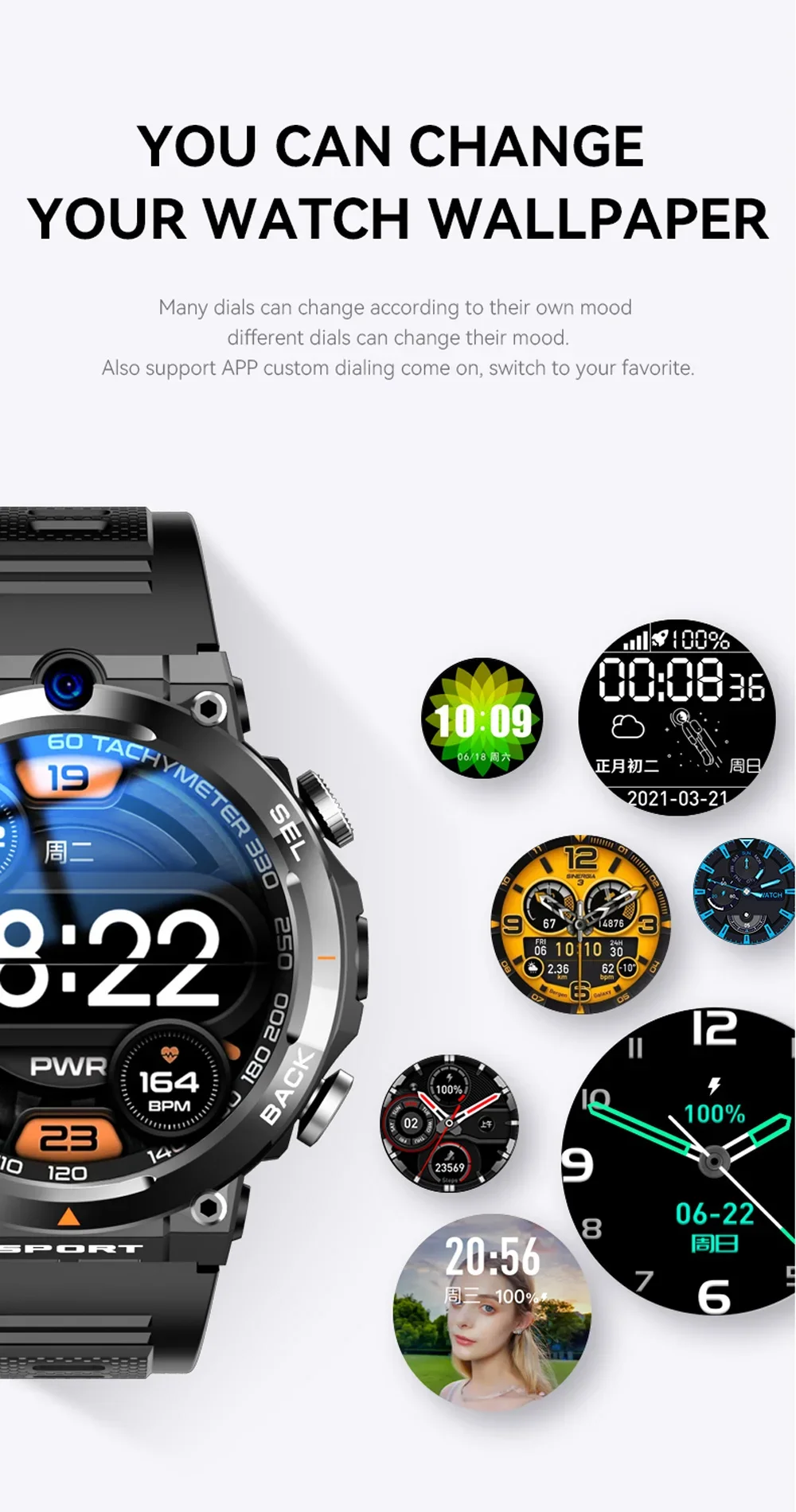 1.39-inch 4G Network SIM Card Smart Watch Dual Camera GPS Wifi NFC Rugged 64G-ROM Google Play IP67 Android Men Women Smartwatch