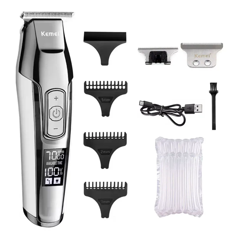 Kemei KM-5027 Original Electric Hair Clipper Rechargeable Hair Trimmer LCD Display Hairdresser Professional Cutting Machine