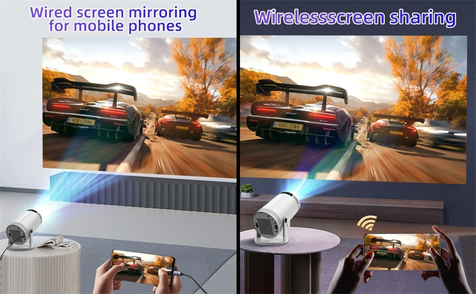KaiAqua Portable Projector FY300 4K HDMI Dual Wifi6 Allwinner H713 BT5.4 1080P 1280*720P Home Cinema Outdoor Projetor NEW 2025