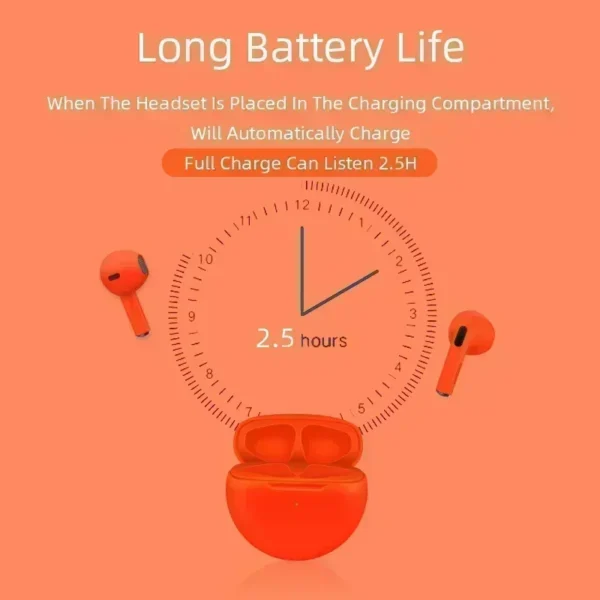 Original Air Pro 6 TWS Wireless Bluetooth Headset 5.3 Headphone Mini Earphone with Mic Charging Box for Xiaomi iPhone Earbuds