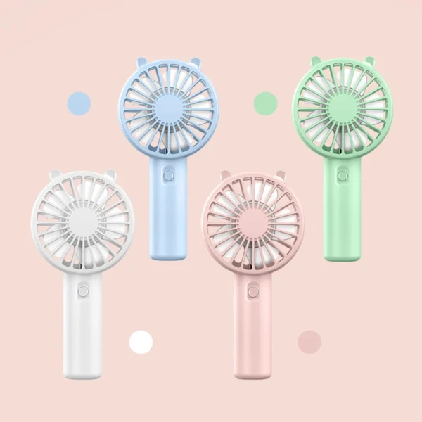 Handheld Fan Portable USB Rechargeable Fans Desk with Base Small Makeup Eyelash Cooler Women Girls Outdoor Office White