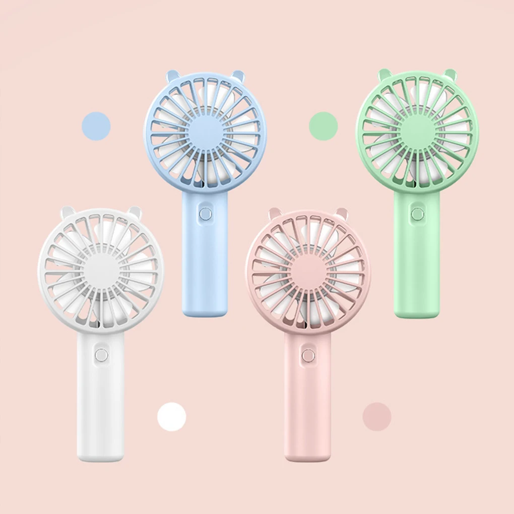 Handheld Fan Portable USB Rechargeable Fans Desk with Base Small Makeup Eyelash Cooler Women Girls Outdoor Office White