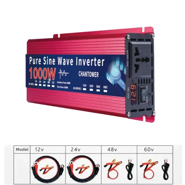 Pure Sine Wave Inverter 12V 220V 24V 110V 2000W 3000W 4000W 5000W DC To AC Portable Power Voltage Converter Car Solar Inverter