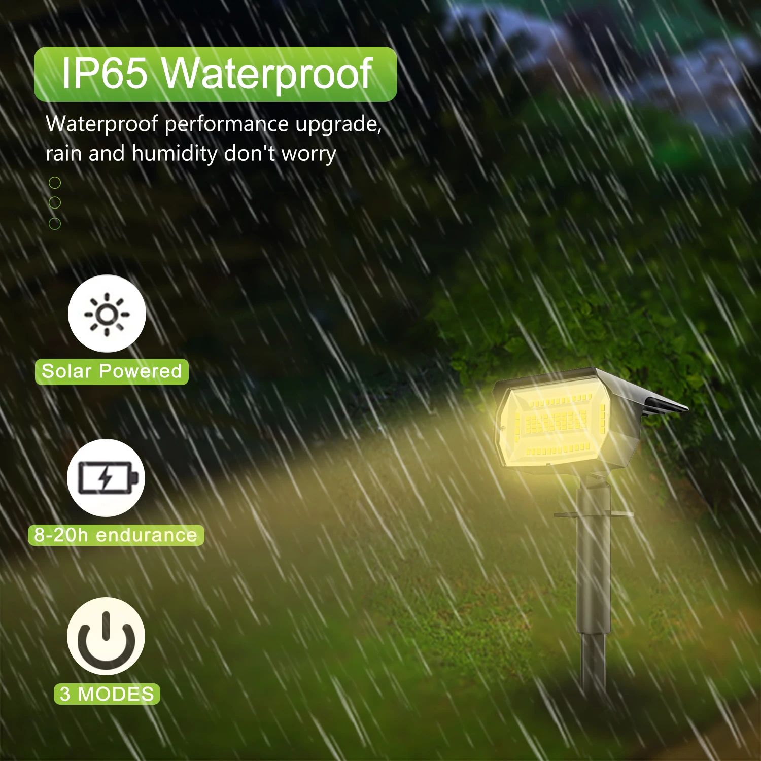 72 LED Solar Spotlights Outdoor Landscape Waterproof 108/136 LEDS Solar Powered Wall Light Auto On/Off for Yard Garden Pathway
