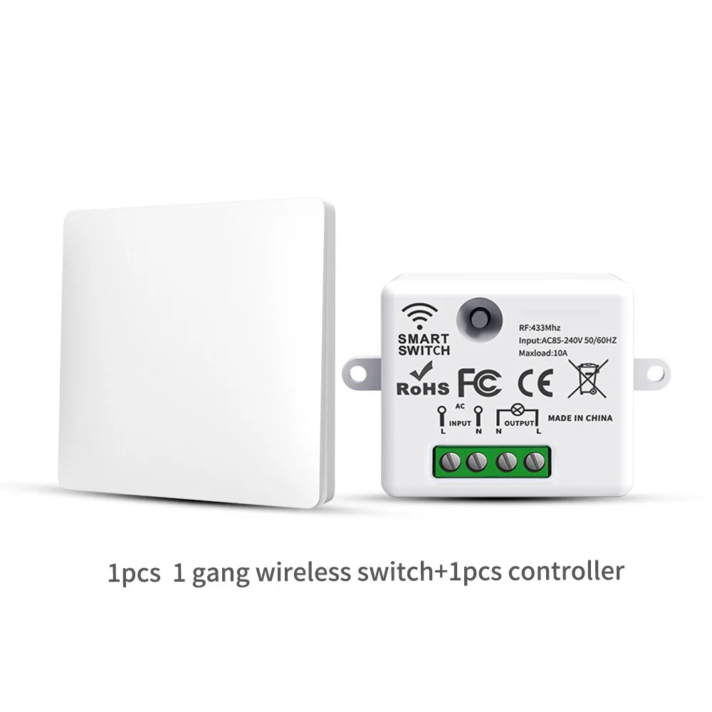 LVGEMSS Smart Wireless Switch RF433 Self-Powered Push Button Wall Panels Remote Controller Light Switch Waterproof Wall Switch