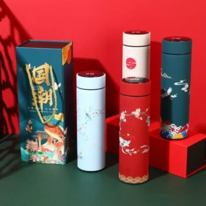 Vacuum Flasks LED Display Miniature Water Bottle Chinese Style Thermos cup Intelligent Temperature Display Premium Travel  Mug