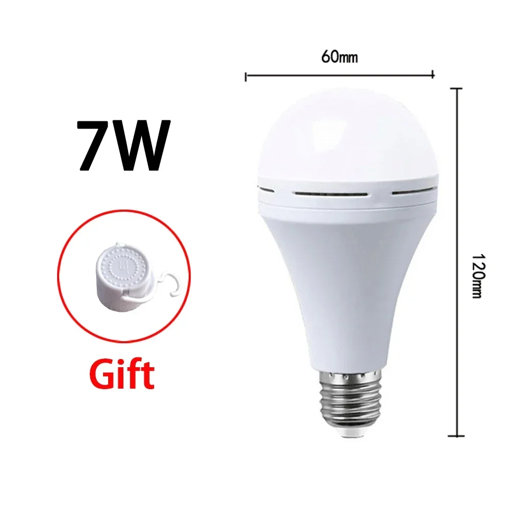 7/9/12/15W LED White/Warm Emergency Light Bulb E27 AC Rechargeable Battery Light Household Stair Passage Light Accessories