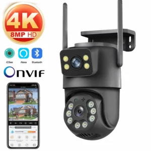 Se3b119d8929345948b961110f45f77bdm.webp 8MP WiFi Camera PTZ Dual Screens Auto Tracking Night Vision CCTV Surveillance Camera Outdoor 4MP Security IP Camera icsee