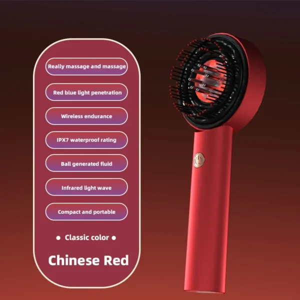 Electric scalp massager hairdressing comb infrared light wave scalp applicator essence liquid nursing intr