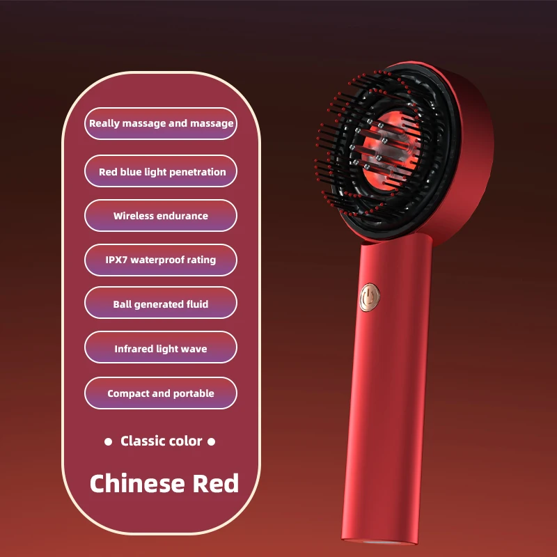 Electric scalp massager hairdressing comb infrared light wave scalp applicator essence liquid nursing intr