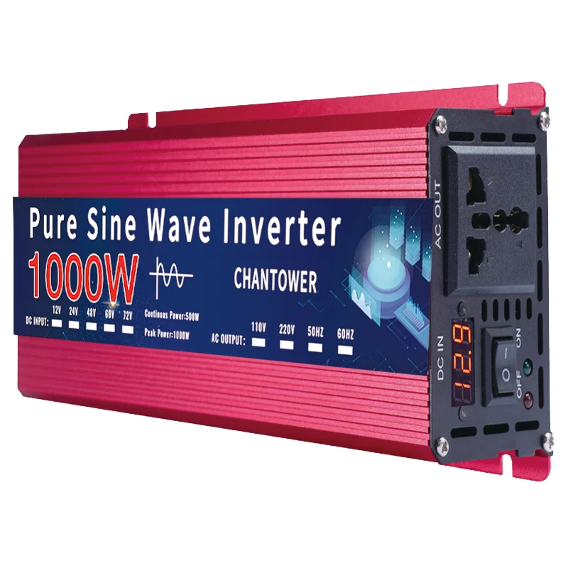 Pure Sine Wave Inverter 12V 220V 24V 110V 2000W 3000W 4000W 5000W DC To AC Portable Power Voltage Converter Car Solar Inverter