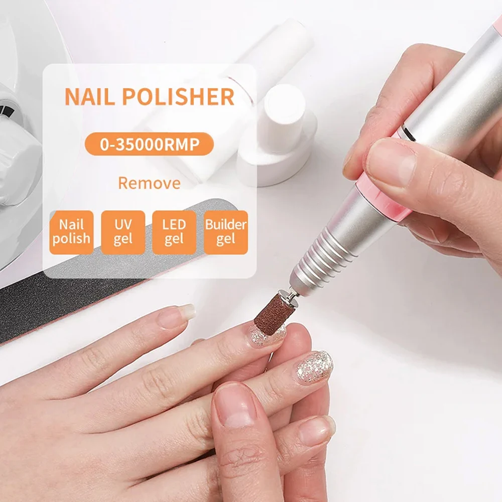 35000RPM Electric Nail Drill Machine Cutter Set Nail Gel Polisher Nail tools Salon Equipment Strong Polishing Tool Nail File Kit