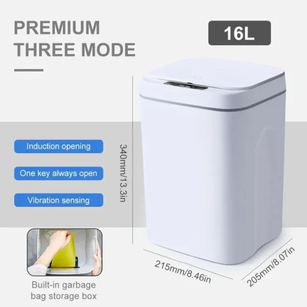 20L Smart Trash Can Bathroom Automa Sensor Dustbin Electric Waste Bin Waterproof Wastebasket For Kitchen Recycling Trash