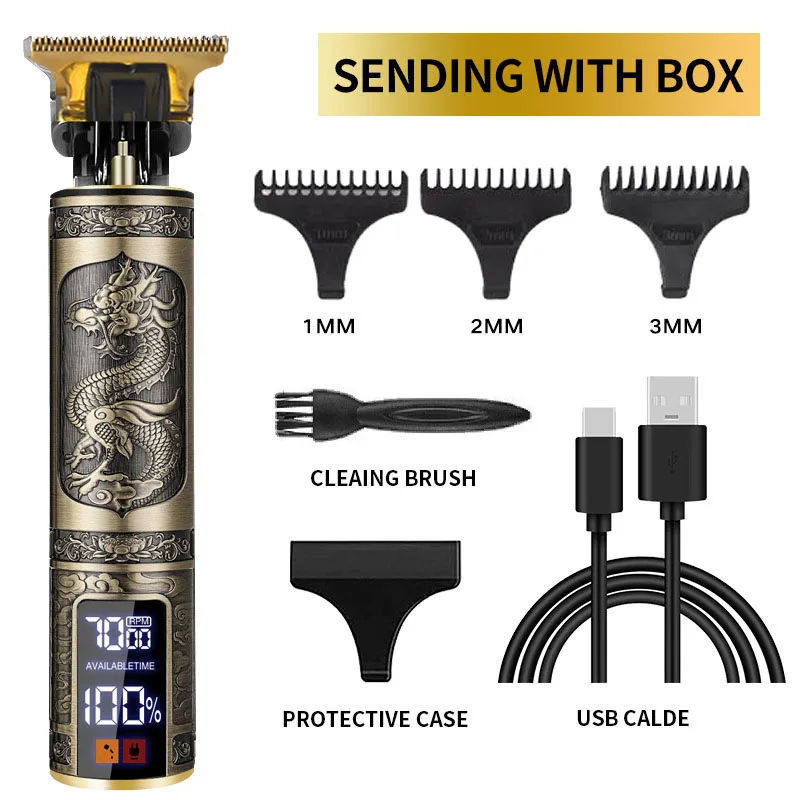 Powerful Professiona Electric Wireless Man Hairdresser Men Barber Shop Groin Beard Repairer Mustache Facial Hair Trimmer Clipper