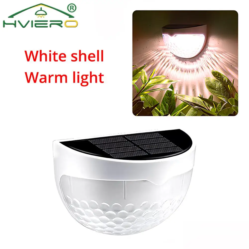Outdoor Wall Lamp Solar Hedge Light 6LED Half Round Ladder Courtyard Garden Induction IP65 Waterproof Decoration Lighting Bright
