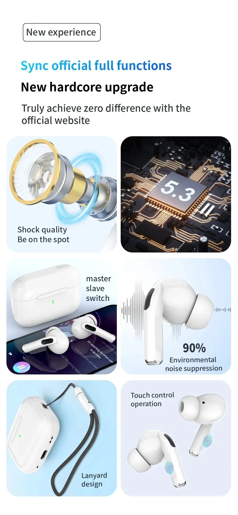 Tideboom W01 TWS Max Wireless Bluetooth Earphones In Ear Earbuds Sport Noise Cancelling Headset For iPhone Android Headphone