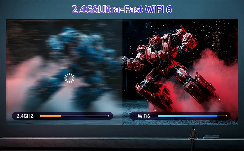 KaiAqua Portable Projector FY300 4K HDMI Dual Wifi6 Allwinner H713 BT5.4 1080P 1280*720P Home Cinema Outdoor Projetor NEW 2025