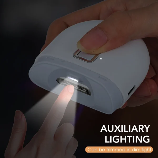 Mini Electric Nail Clipper With LED Light Rechargeable Automatic Portable Nail Grinder for Children Adult Safe Clipper Tools