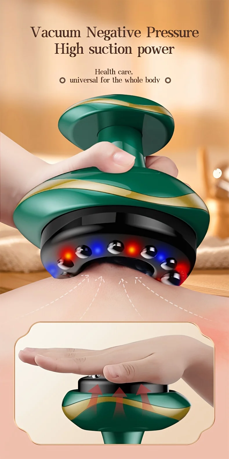 Electric Massage Meridian Brush Universal Body Dredging Cupping Scraping Instrument  Abdominal And Back Massager For Home