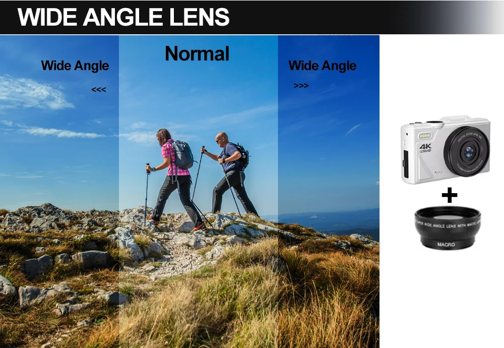 Compact Digital Photography Camera 4K 18X Digital Zoom Vintage Video Recorder YouTube WiFi Webcam 64MP 180° Flip Screen Cameras