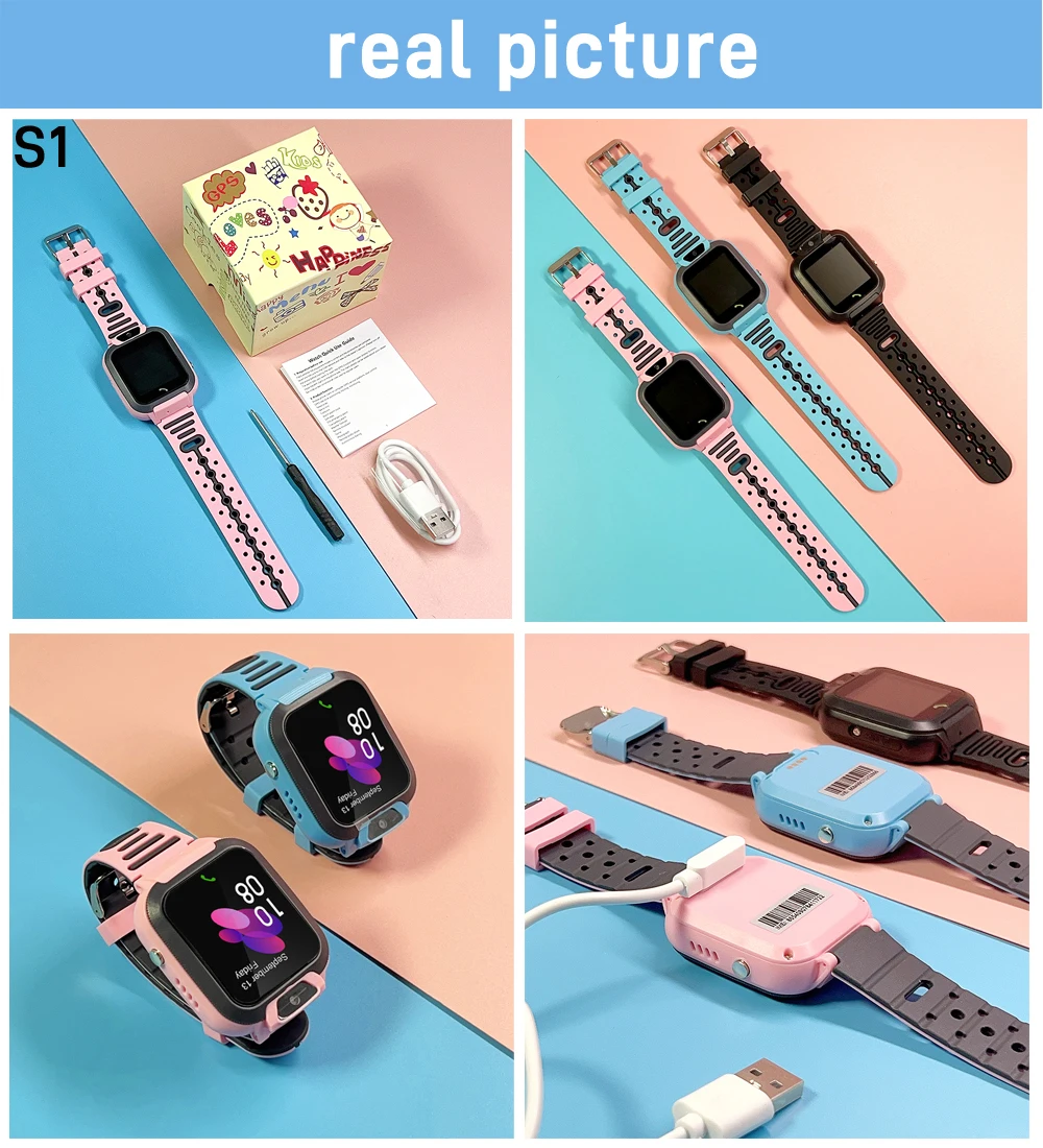 ﻿ Kids Smart Watch Phone 4G Sim Card 2G Internet SOS LBS Location Call Child SmartWatch Camera Waterproof Clock For Boys Girls