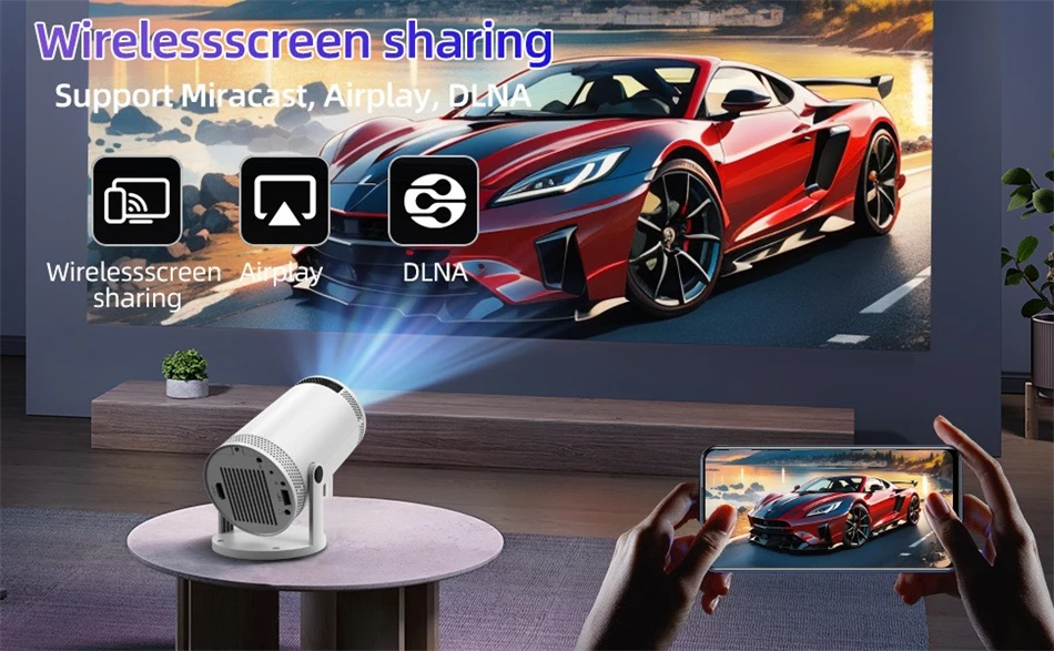 KaiAqua Portable Projector FY300 4K HDMI Dual Wifi6 Allwinner H713 BT5.4 1080P 1280*720P Home Cinema Outdoor Projetor NEW 2025