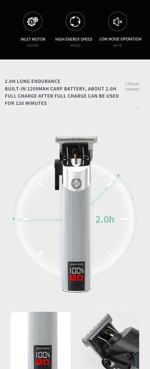 Youpin Komingdon Cordless Zero Gapped Trimmer Hair Clipper Professional Barber Shop Men's Haircut Machine for Beard Barbershop