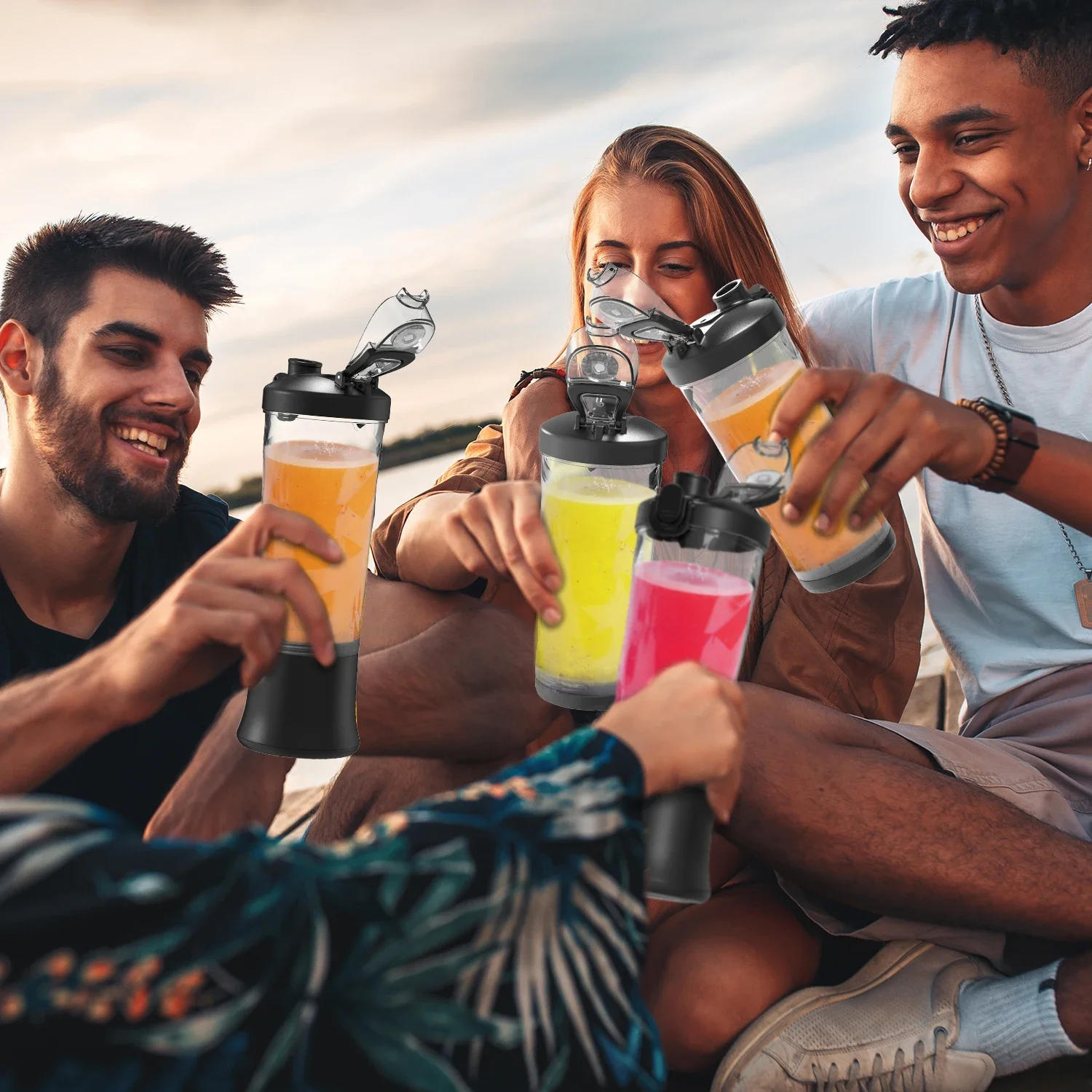 New Portable Blender 600ML Electric Juicer Fruit Mixers 4000mAh USB Rejected Smoothie Mini Blender Personal Juicer colorf